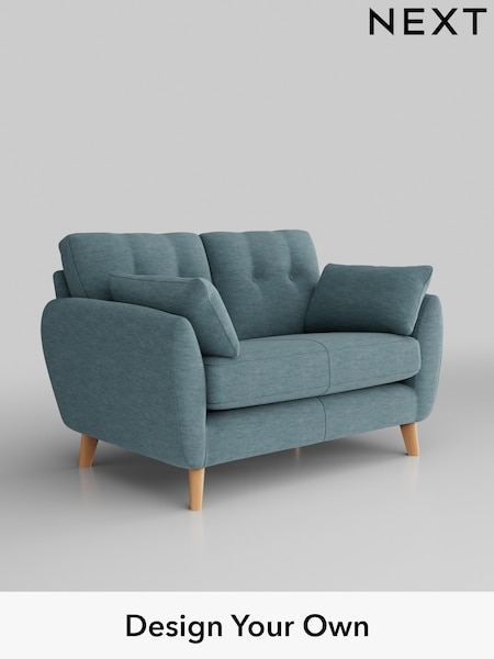Fine Chenille Easy Clean/Mid Blue Wilson Buttoned Back (U11702) | £850
