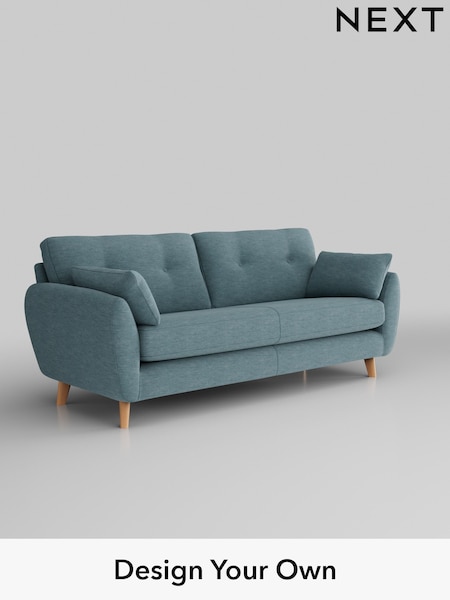 Fine Chenille Easy Clean/Mid Blue Wilson Buttoned Back (U11702) | £1,150