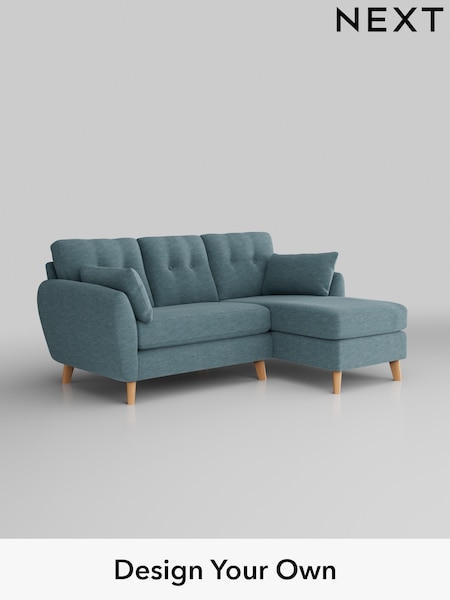 Fine Chenille Easy Clean/Mid Blue Wilson Buttoned Back (U11702) | £1,575