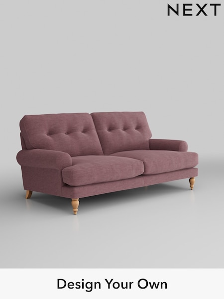 Fine Chenille Easy Clean/Mid Mulberry Purple Erin Buttoned Back Deep Relaxed Sit (U11782) | £1,325