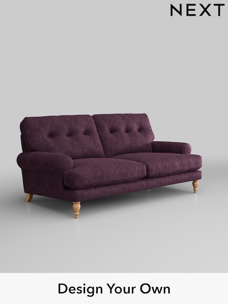 Plush Chenille/Dark Plum Purple Erin Buttoned Back Deep Relaxed Sit (U11816) | £1,325