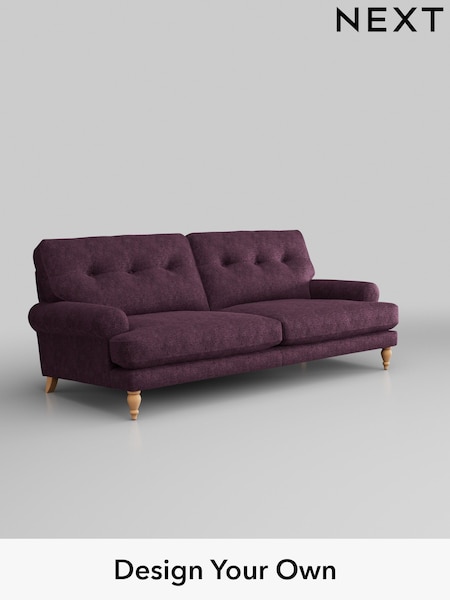 Plush Chenille/Dark Plum Purple Erin Buttoned Back Deep Relaxed Sit (U11816) | £1,425