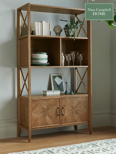 Nina Campbell Dark Oak Tedworth Shelving Unit (U12017) | £899