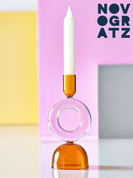 Novogratz Pink/Orange Donut Taper Candle Holder (U12110) | £12