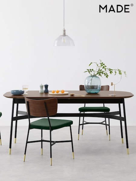 MADE.COM Set of 2 Green Amalyn Dining Chairs in Velvet (U12148) | £349