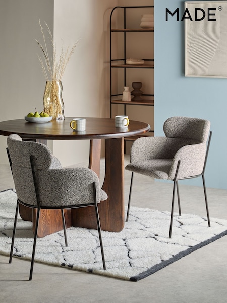 MADE.COM Grey Marl Boucle Ezra Dining Chair (U12149) | £199