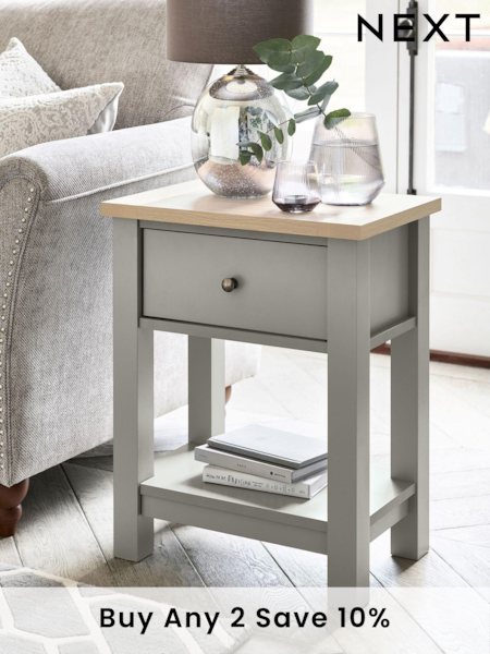 Dove Grey Malvern Oak Effect Side Table (U12240) | £150