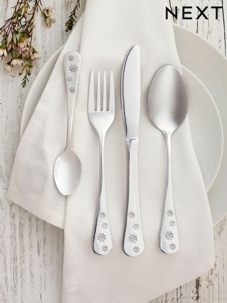 16 Piece Silver Daisy Cutlery Set (U12659) | £28
