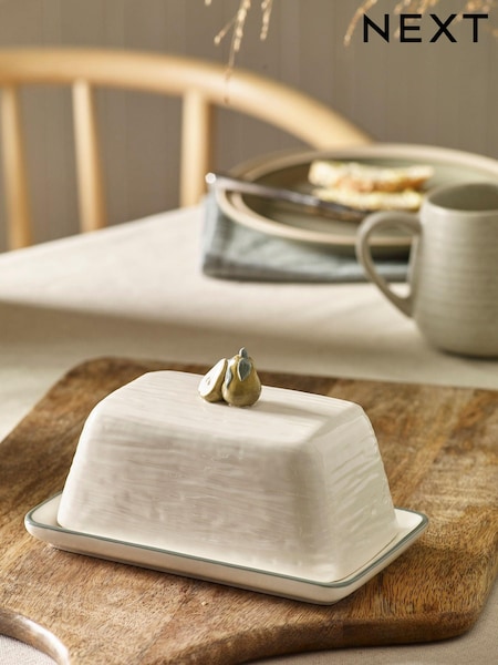 White Pear Butter Dish (U12683) | £15
