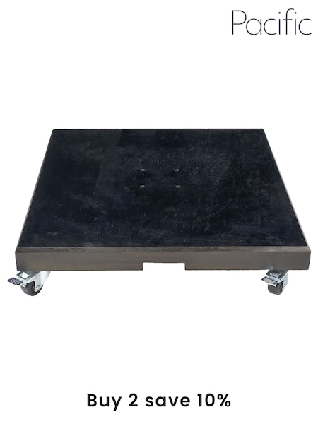 Pacific Black Garden Modena Polished Black Granite 90KG Wheeled Parasol (U13540) | £320