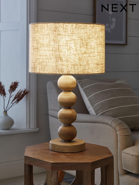 Natural Palmer Wood Table Lamp (U14128) | £90