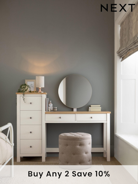 Chalk Malvern Paint Effect 6 Drawer Console Dressing Table (U14178) | £499