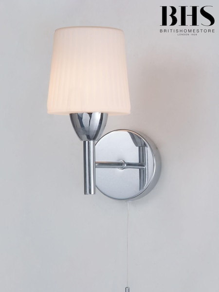 BHS Silver Aquarius 1 Light Bathroom Wall Light (U14644) | £32