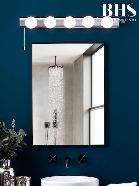 BHS Silver Ara Hollywood 5 Light Bathroom Wall Light (U14645) | £80