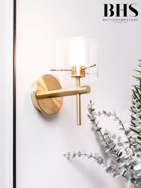 Brass Gene Cylinder Bathroom Wall Light (U14658) | £40