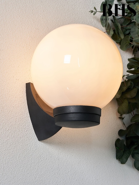 BHS Black York Globe Wall Lantern Outdoor Light (U14679) | £25