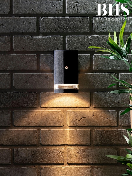 BHS Black Helix 1 Wall Outdoor Light Downlight With Photocell Sensor (U14692) | £30