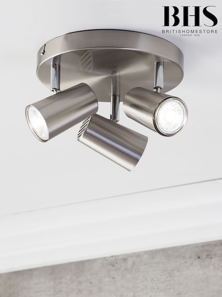 BHS Harvey Silver Harvey 3 Light Flush Spotlight (U14712) | £30