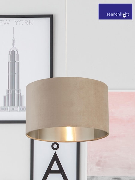 Searchlight Josie Taupe Velvet Easy Fit Shade (U15306) | £33