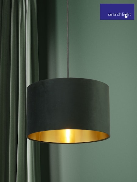 Searchlight Josie Green Velvet Easy Fit Shade (U15309) | £33