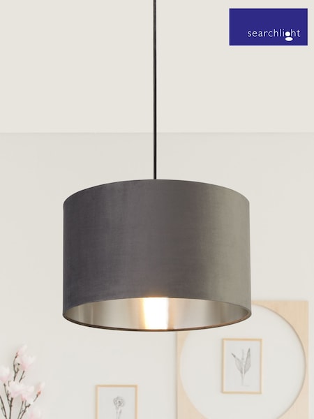 Searchlight Josie Grey Velvet Easy Fit Shade (U15313) | £33