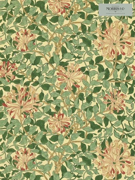 Morris & Co. Green Honeysuckle 10.05M Wallpaper (U15325) | £129