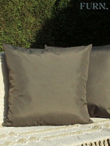 furn. Olive Green Plain Twin Pack Water UV Resistant Outdoor Cushions (U15328) | £23