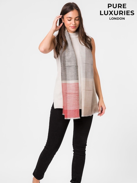 Pure Luxuries London Grey Neptune Cashmere & Merino Wool Pashmina Scarf (U15384) | £79