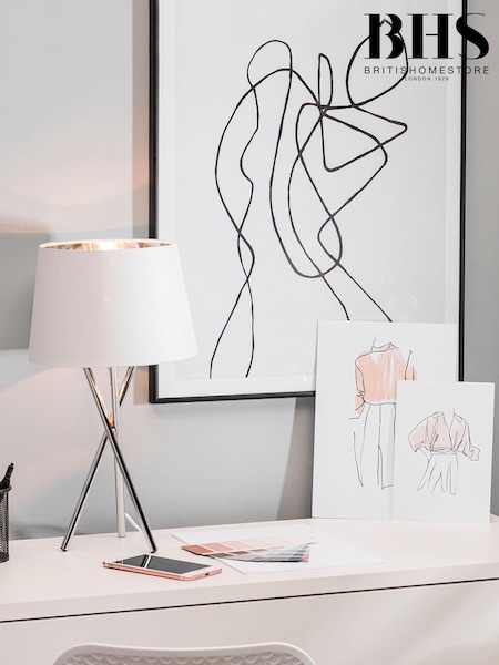 BHS Silver Drey Table Lamp (U16628) | £35