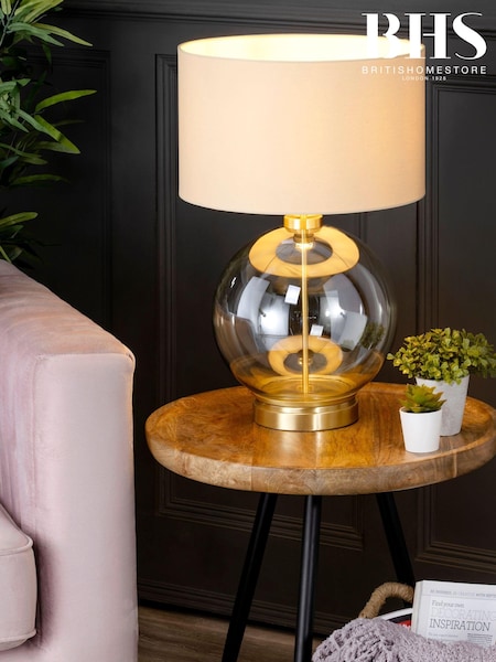 BHS Silver Large Glass Table Lamp (U16629) | £100