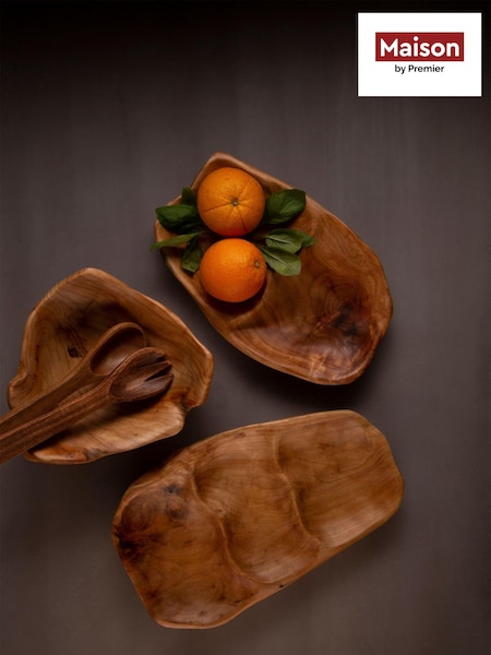 Maison by Premier Brown Three Compartment Tray (U17147) | £29