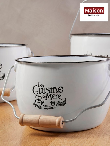 Maison by Premier Set of 3 White Storage Pots (U17887) | £33