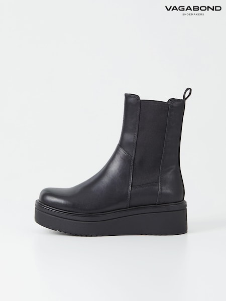 Vagabond Shoemakers Tara Flatform Chelsea Black Boots (U18642) | £140