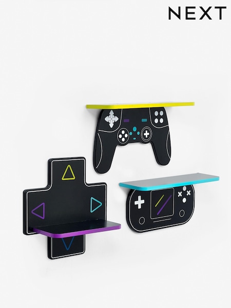3 Pack Black Gamer Kids Shelves (U19854) | £45