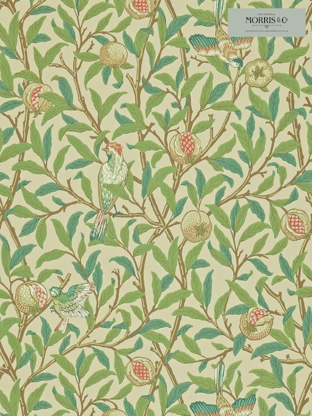 Morris & Co. Green Bird Pomegranate 10.05M Wallpaper (U20092) | £145