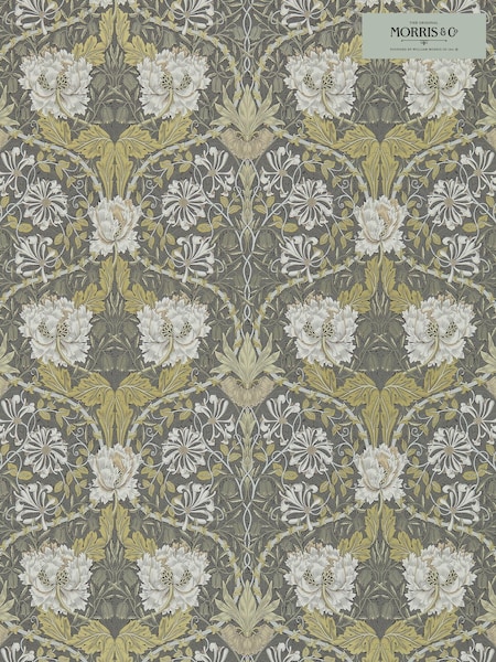 Morris & Co. Grey Honeysuckle Tulip 10.05M Wallpaper (U20144) | £135