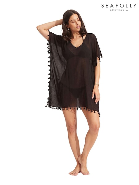 Seafolly Amnesia Tassel Trim 100% Cotton Kaftan (U20233) | £50