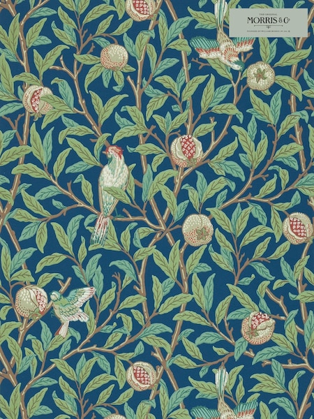 Morris & Co. Blue Bird Pomegranate 10.05M Wallpaper (U20396) | £145