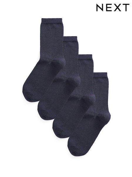 Navy Blue Modal Ankle Socks 4 Pack (U22035) | £10