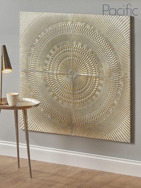 Pacific White Antiqued Metal Wall Art (U22968) | £130