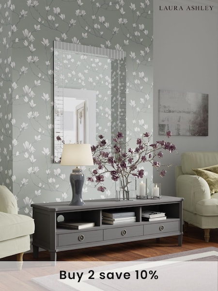 Laura Ashley Pale Charcoal Henshaw 3 Drawer Wide TV Unit (U23148) | £1,075