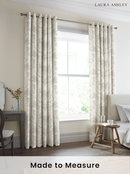 Laura Ashley Dove Grey 100% Cotton Tuileries Made To Measure Curtains (U23331) | £91