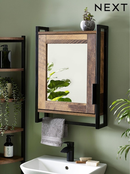Natural Bronx Sliding Door Single Mirror Cabinet (U23709) | £85