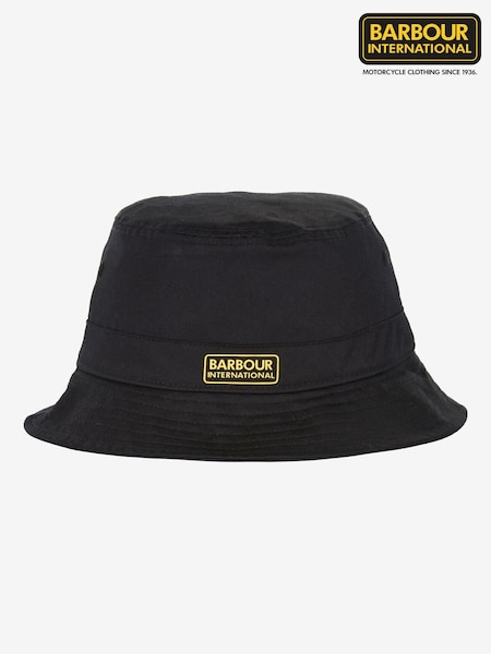 Barbour® International Black Nortan Drill 100% Cotton Sports Bucket Hat (U24580) | £28