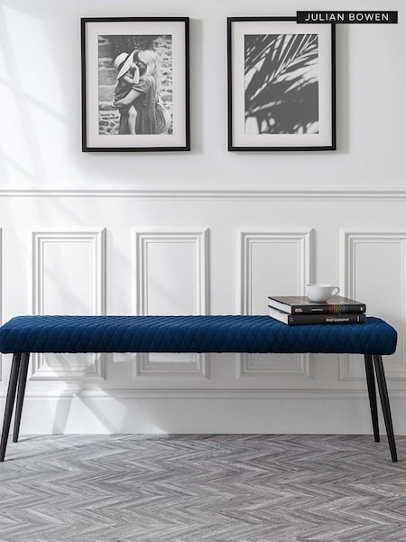 Julian Bowen Blue Luxe Low Bench (U25012) | £145