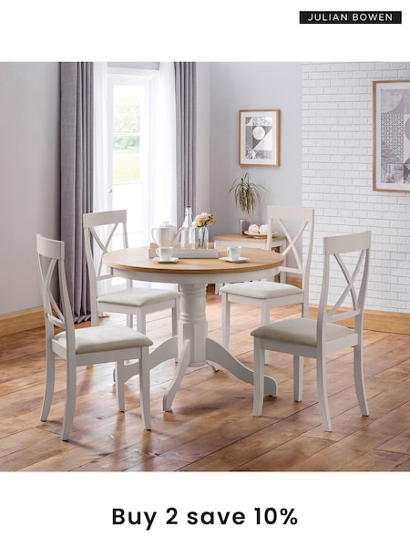 Julian Bowen Oak/Grey Davenport Round Pedestal Dining Table (U25243) | £290