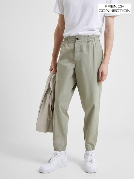 French Connection Green Military 100% Cotton Tapered Chino Trousers (U26137) | £40
