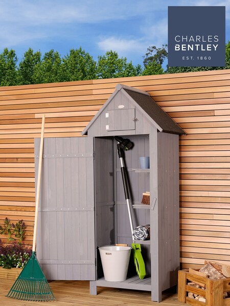 Charles Bentley Grey Slim Tall Garden Storage Shed 6 x 3ft (U26374) | £165