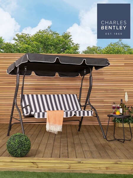 Charles Bentley Grey 2 Seater Garden Swing Seat Hammock (U26415) | £87