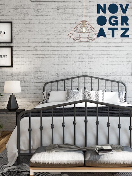 Novogratz Grey Bushwick Metal Bed Frame (U27939) | £205 - £215